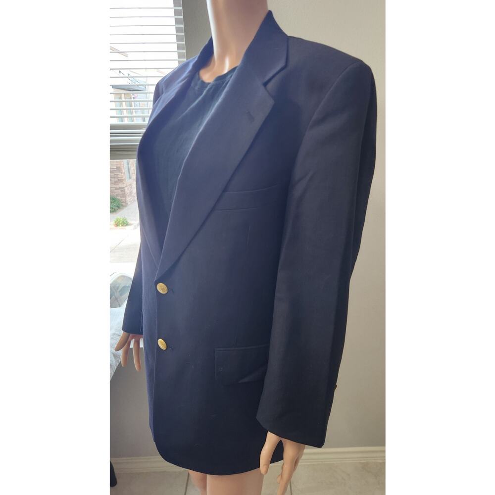 Nordstrom 40S Navy Blazer Gold Buttons 100% Wool Italian Preppy Sport Coat - Picture 2 of 12
